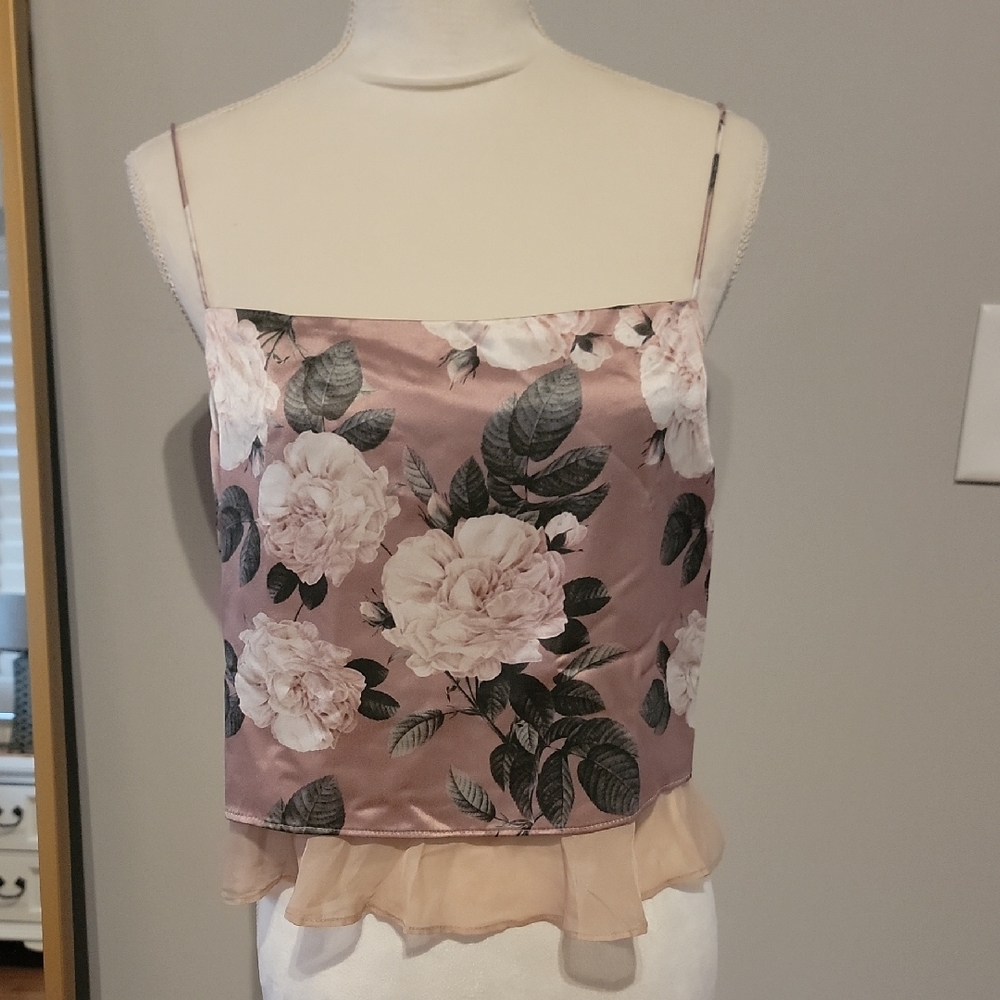 Cami NYC Blush Floral Camisole with Ruffle